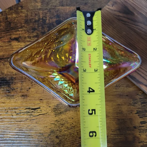 Vintage Indiana Amber carnival glass candy dish - Picture 5 of 8